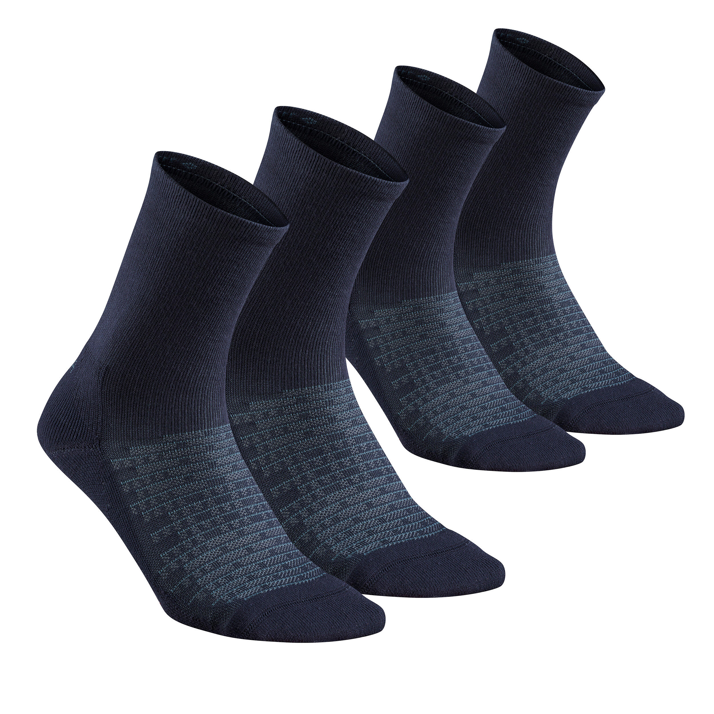 QUECHUA Sock Hike 100 High  - Pack of 2 pairs - Navy Blue