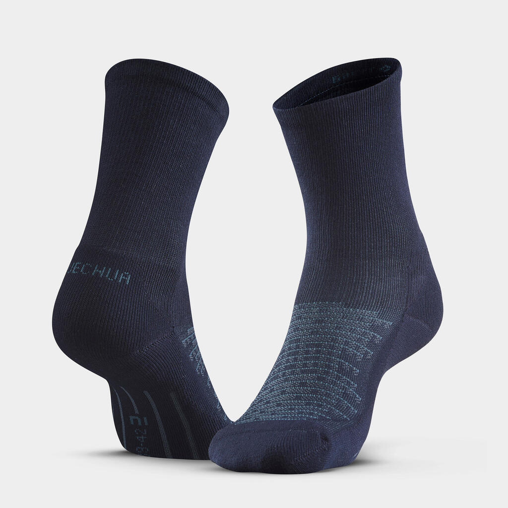 Chaussette Hike 100 High  - Gris et Bleu - Lot de 2 paires