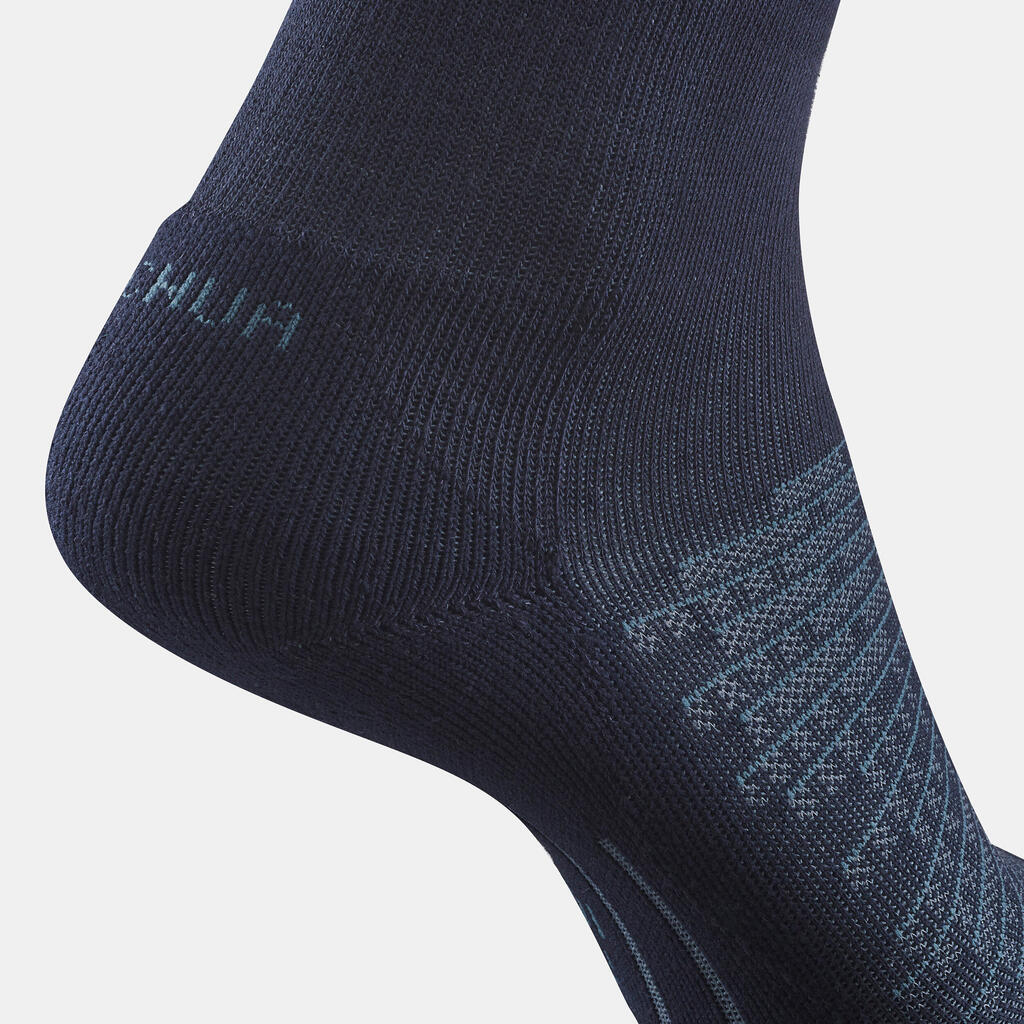 Chaussette Hike 100 High  - Gris et Bleu - Lot de 2 paires