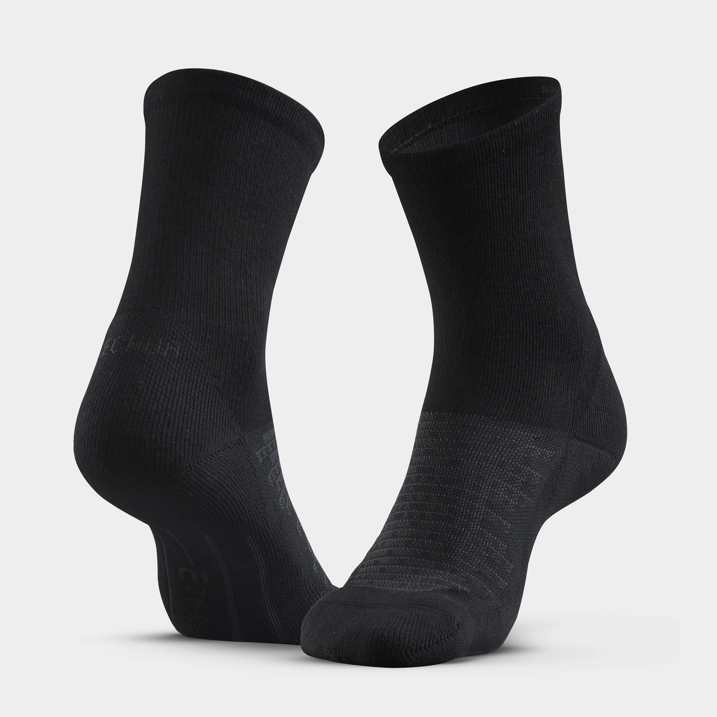 2 paires de chaussettes - 100 High noir - QUECHUA