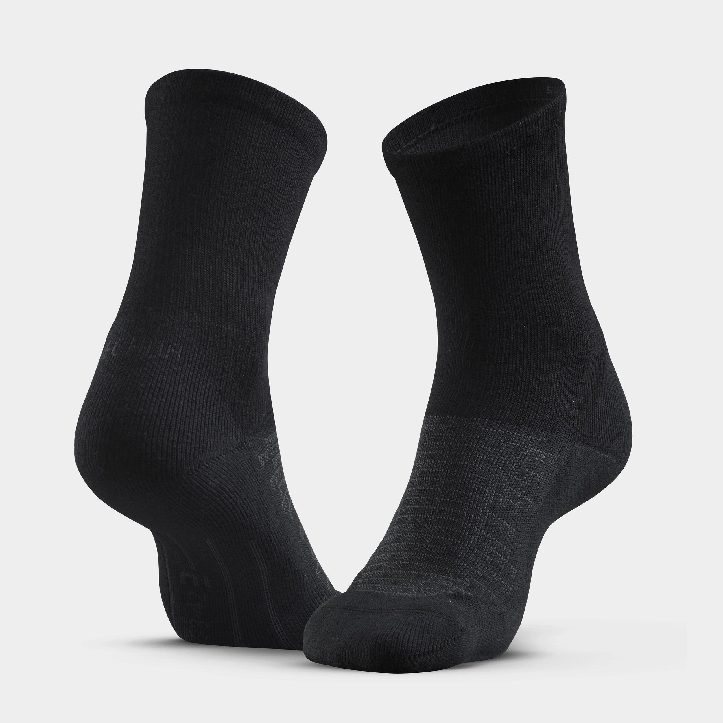 Hiking High Socks 2-Pack - 100 Black - QUECHUA