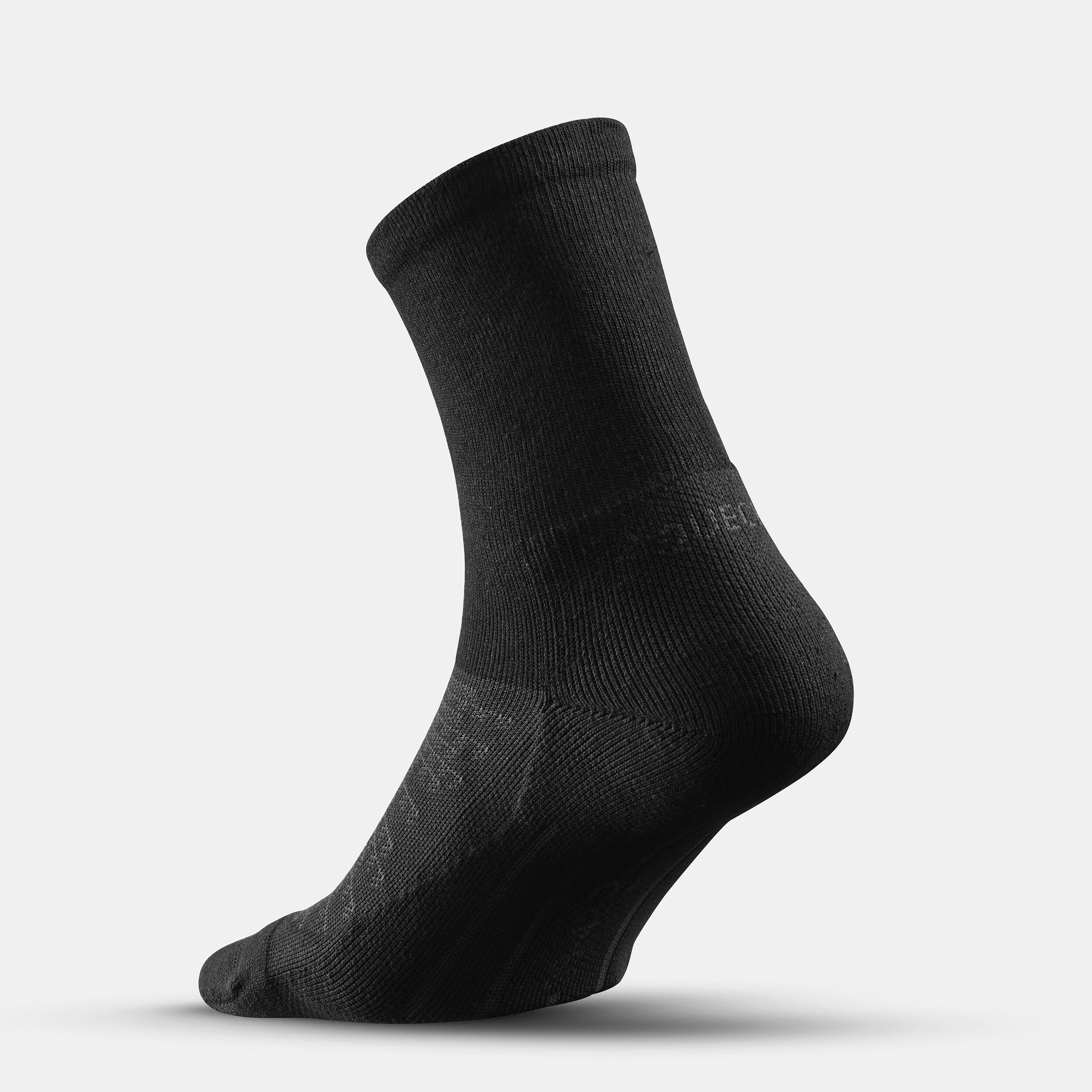 Adult high hiking socks (2 pairs) Hike 100 - Black
