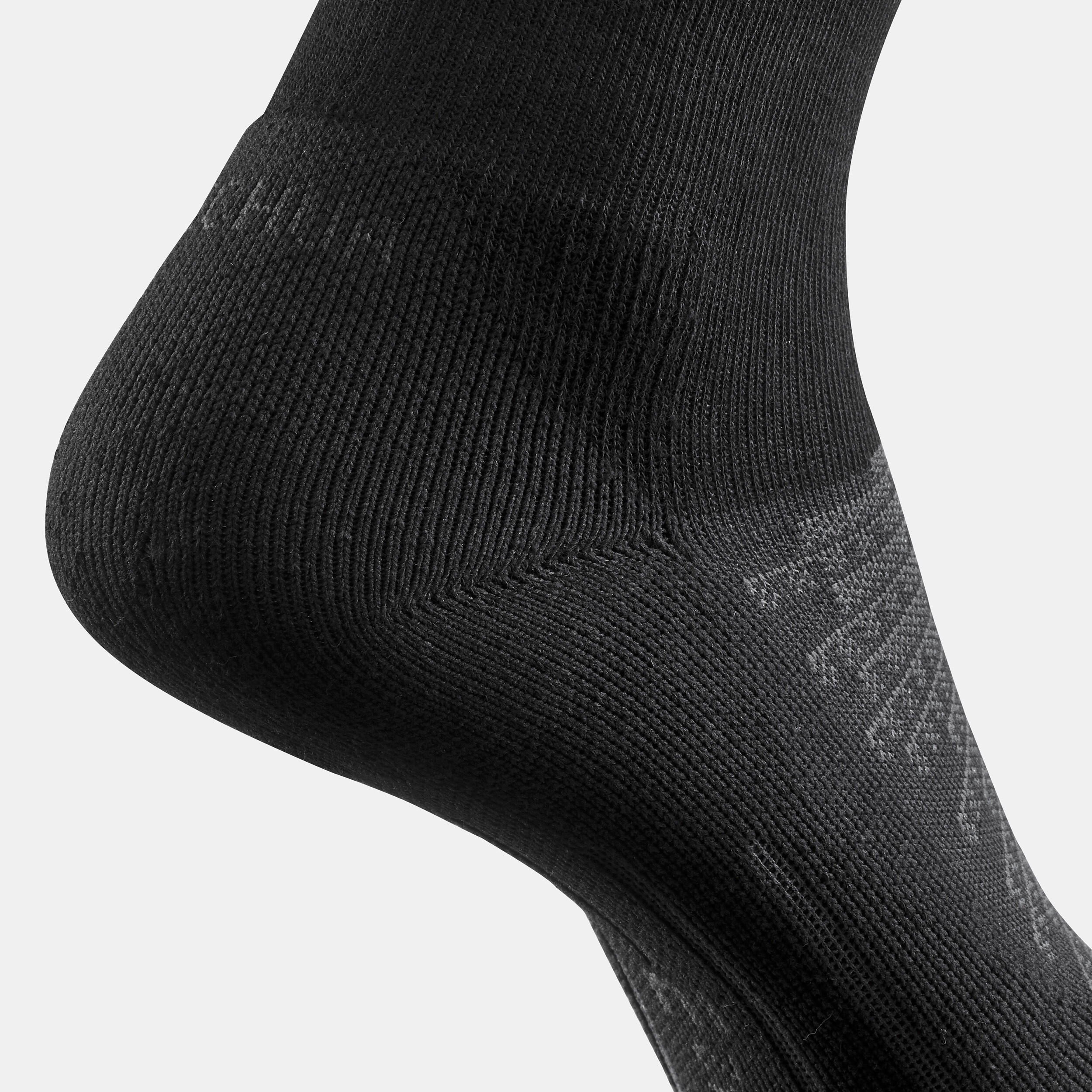 Adult high hiking socks (2 pairs) Hike 100 - Black