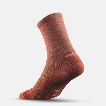 Kaus Kaki Hiking 100 High - 2 Pasang - Linen dan Terracotta