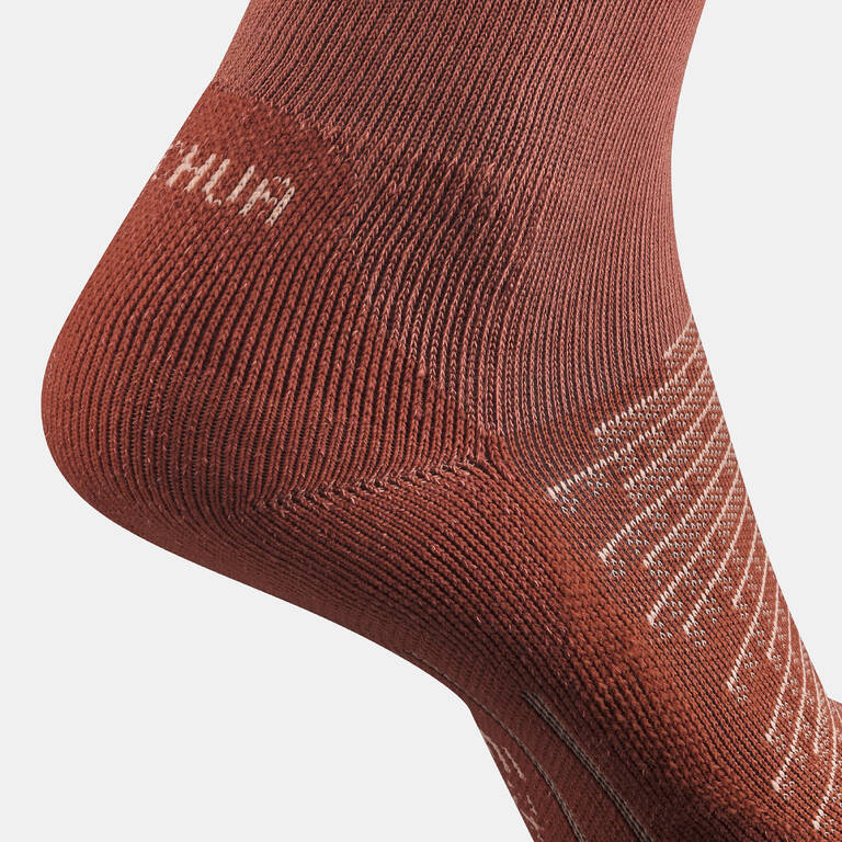 Kaus Kaki Hiking 100 High - 2 Pasang - Linen dan Terracotta