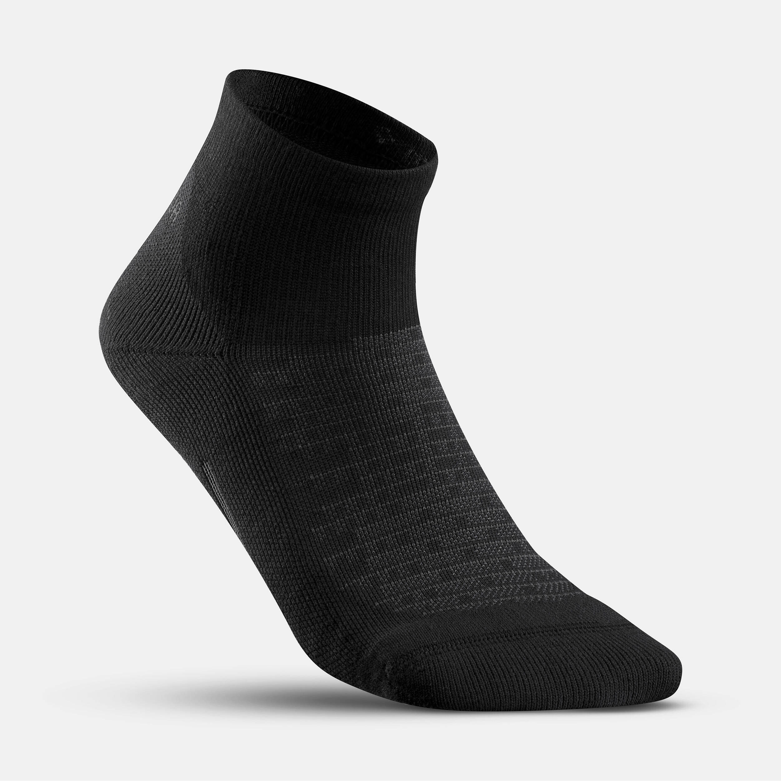 Unisex Quick Dry Mid Ankle Socks 2 Pairs Black - NH100 -  3