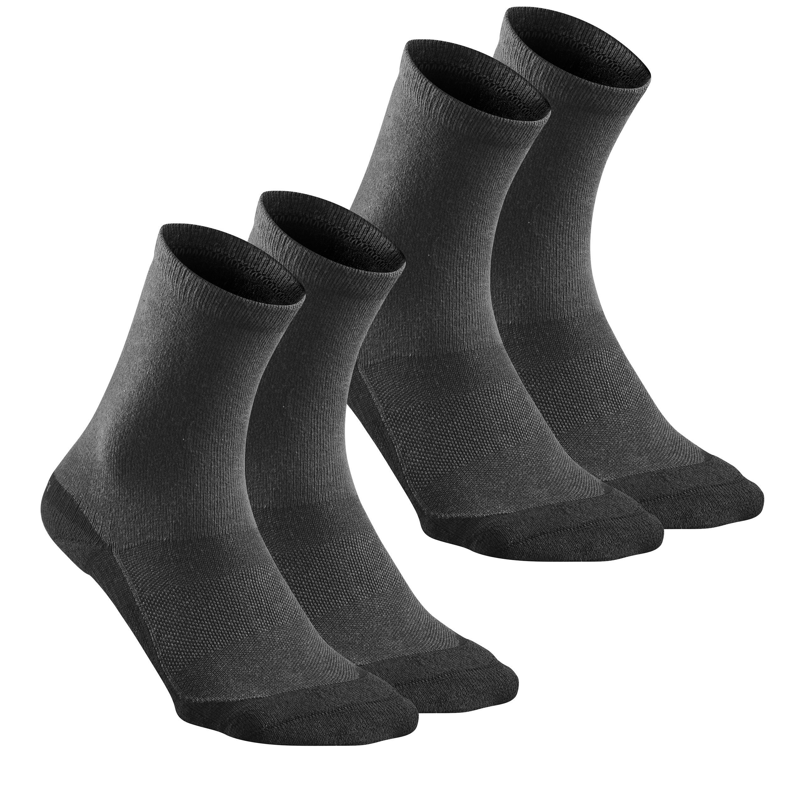 Unisex Quick Dry High Ankle Socks 2 Pairs Grey - NH50-image-15