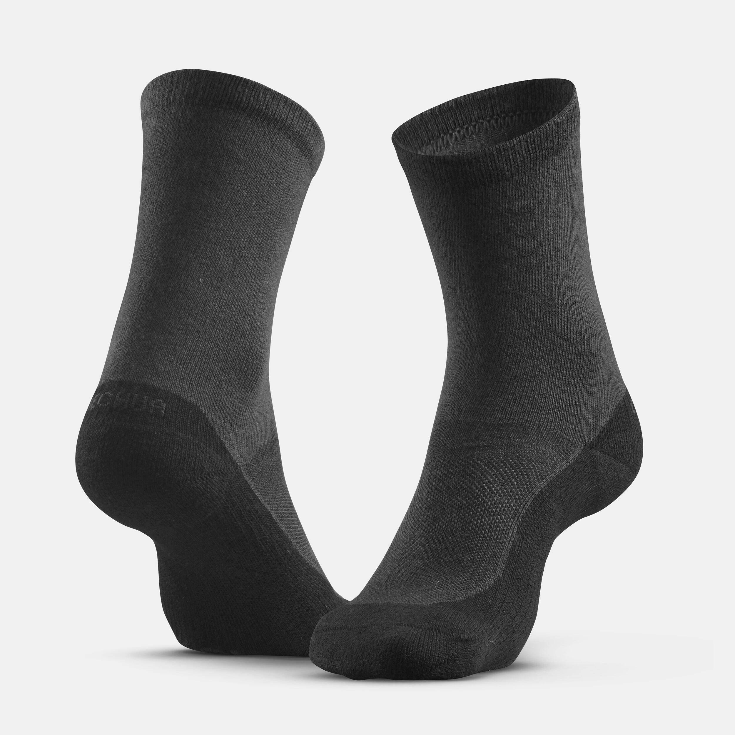 Unisex Quick Dry High Ankle Socks 2 Pairs Grey - NH50 -  2