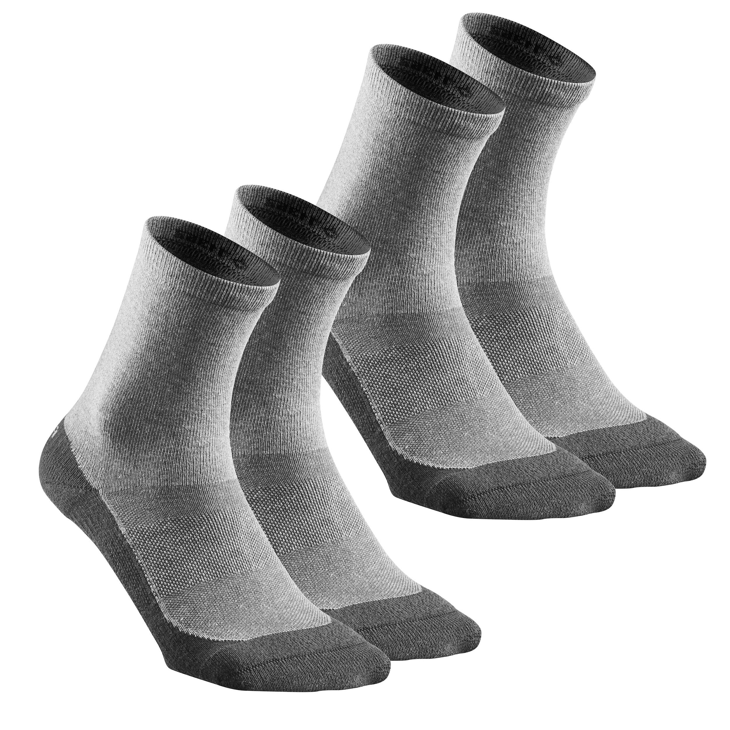 Hike 50 Hiking High Socks 2Pack Grey‎ Quechua Decathlon