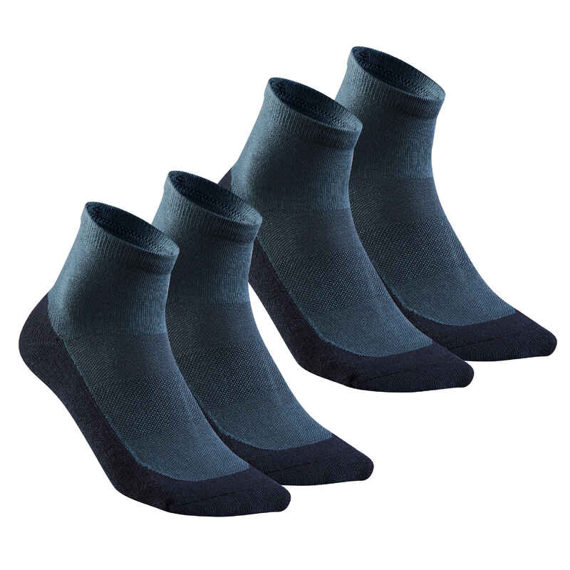 Wandersocken Hike 50 halbhoch 2 Paar marineblau