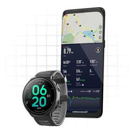 GPS-Sportuhr Smartwatch Kiprun 500 by Coros schwarz