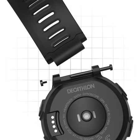 ساعة ذكية Kiprun 500 متعددة الاستخدامات تعمل بنظام تحديد المواقع العالمي - أسود