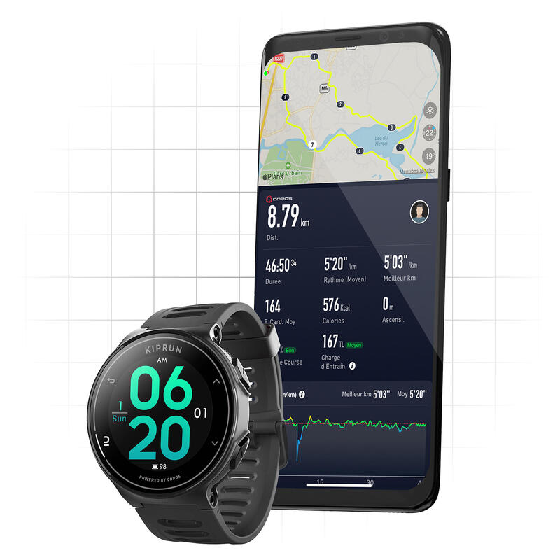 GPS-Uhr Smartwatch - 500 by Coros schwarz/grau