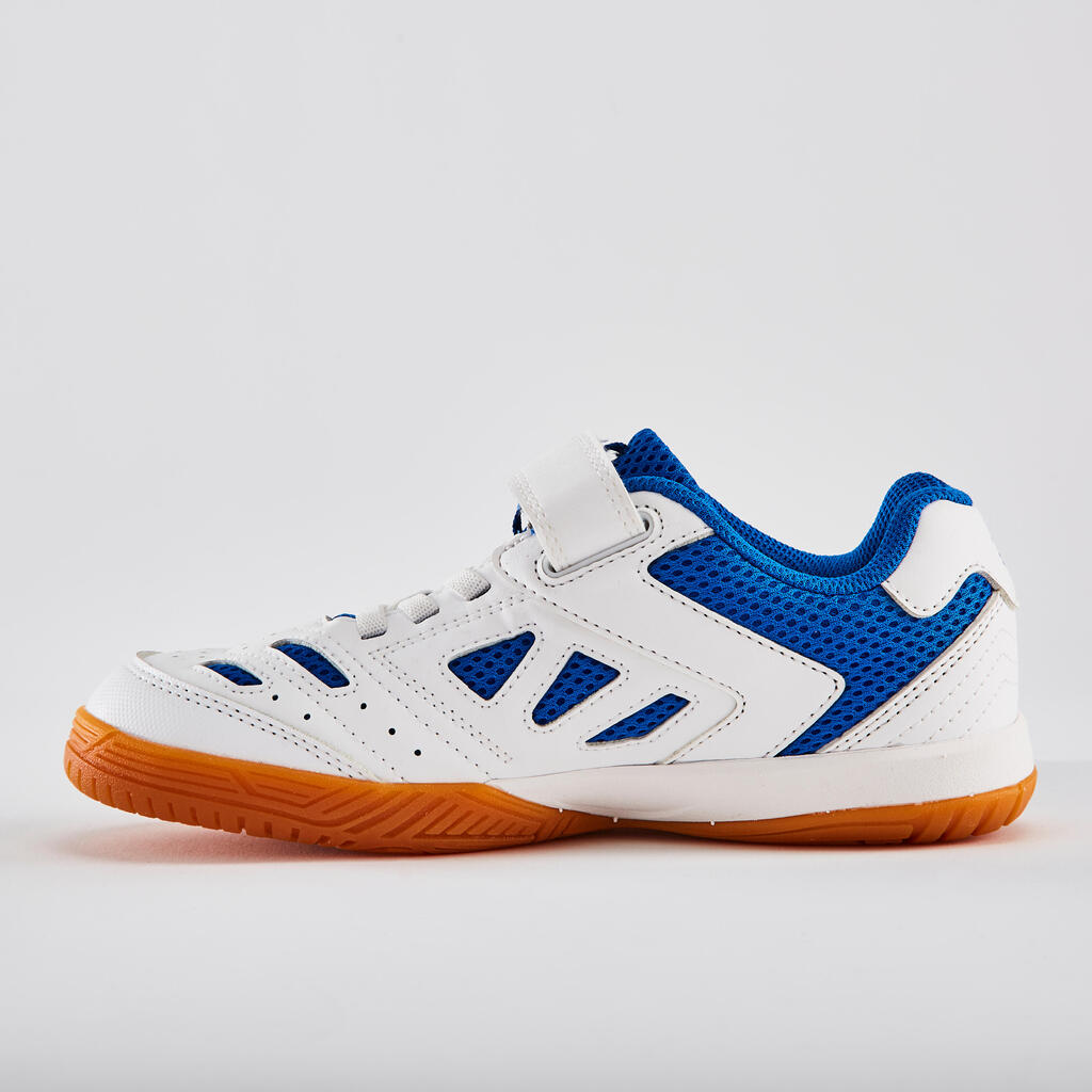 Detská obuv TTS 500 Junior na stolný tenis bielo-modrá