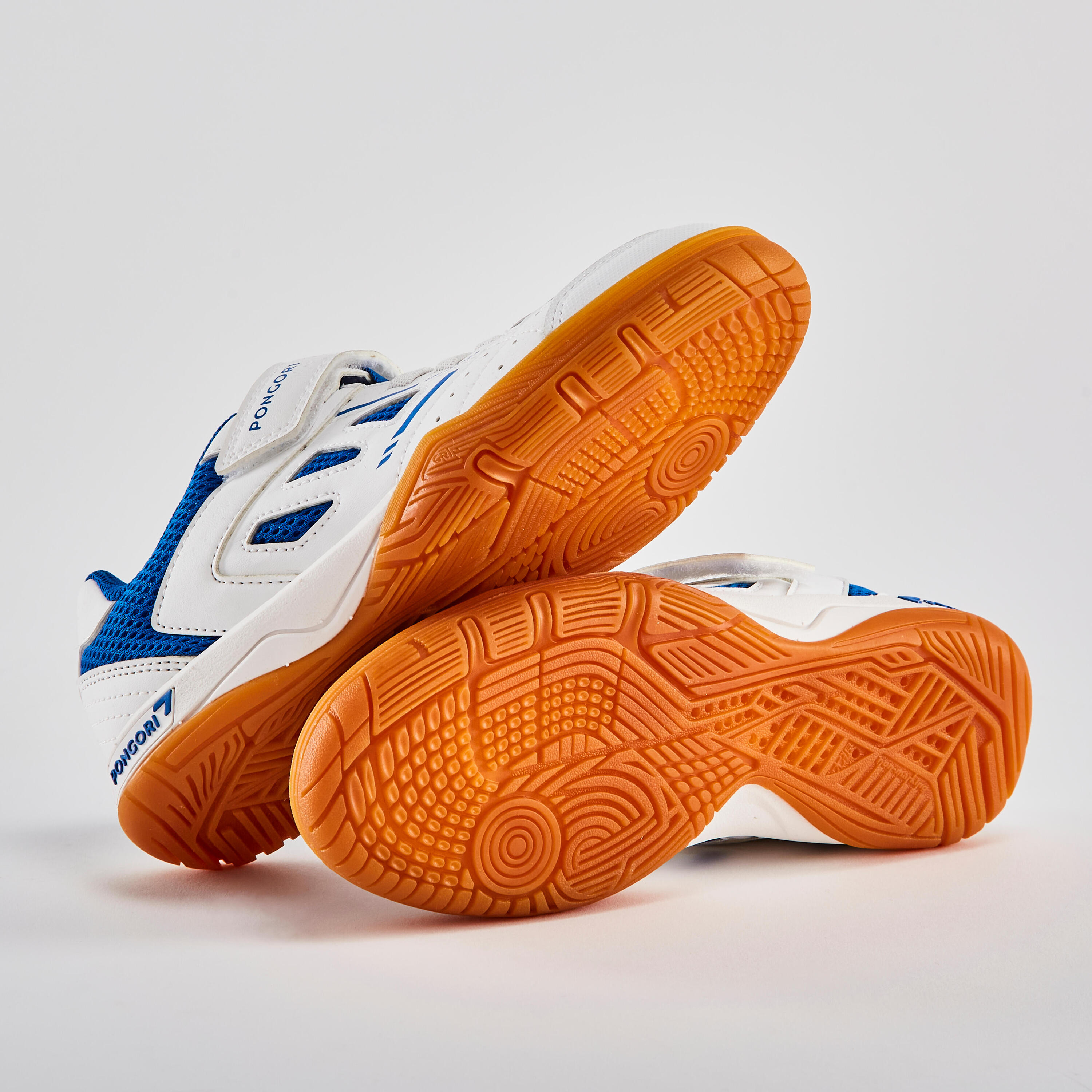 Chaussures de Tennis de Table Enfant TTS 500 Enfant - Blanc/Bleu 7/11