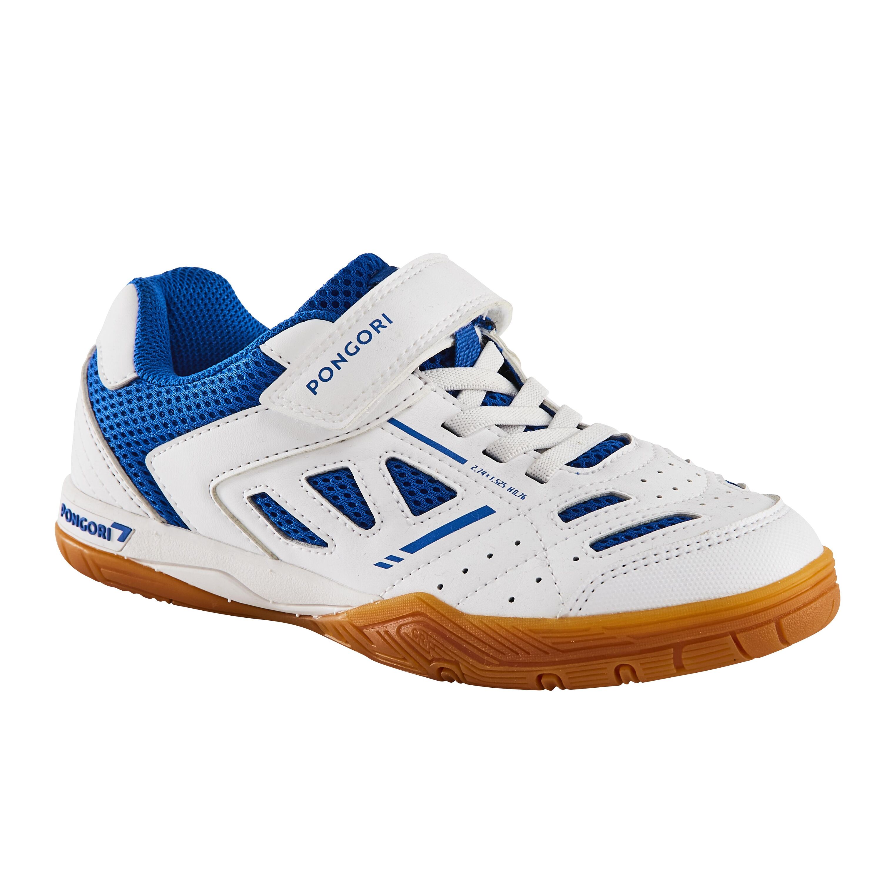 PONGORI TABLE TENNIS SHOES TTS 500 JUNIOR WHITE BLUE