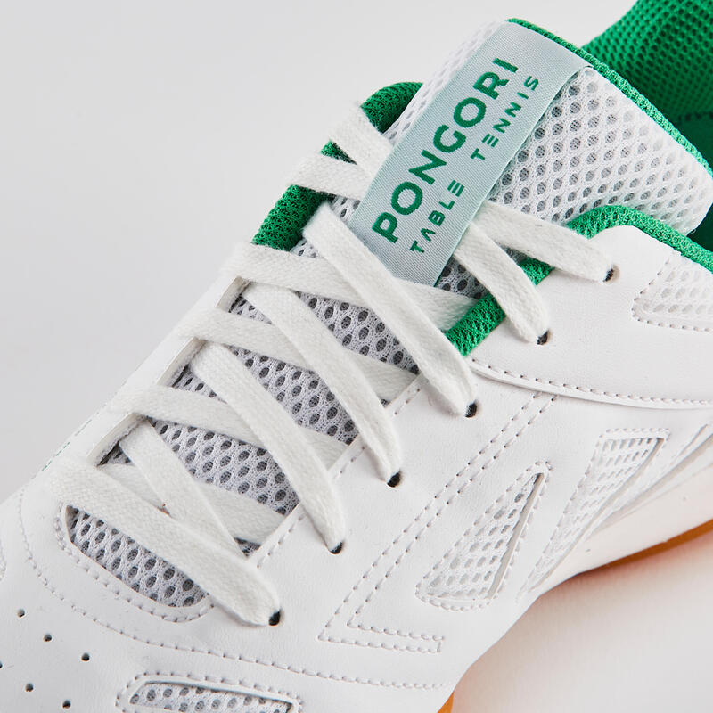 桌球鞋 TTS 500 New－白色／綠色