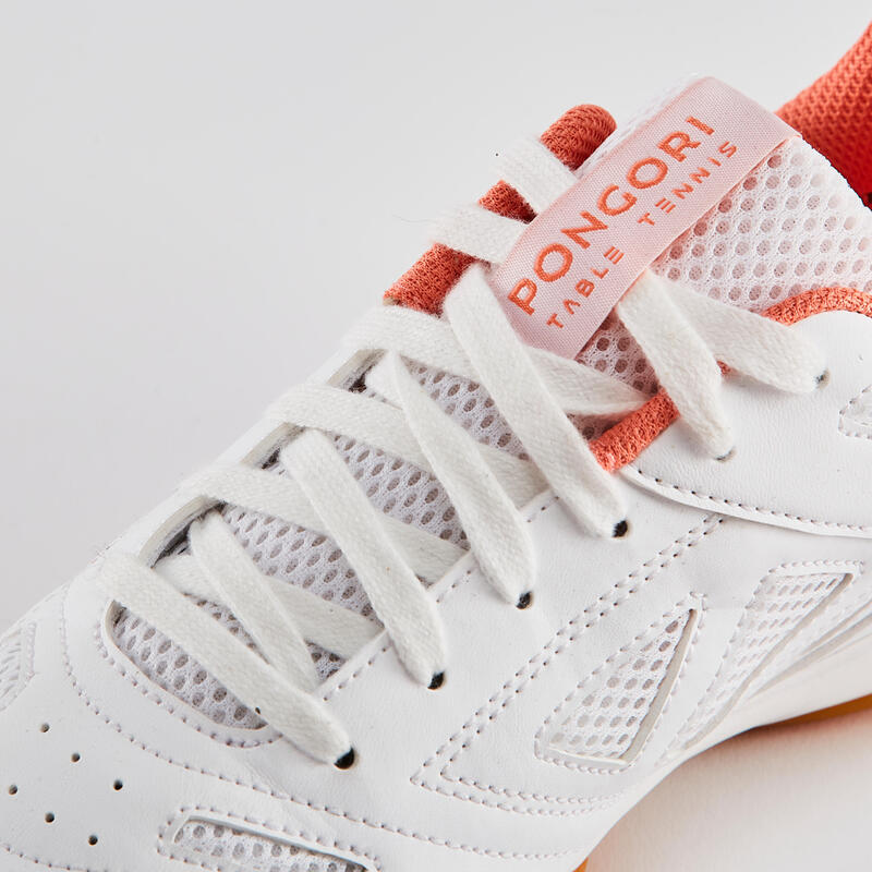 Table Tennis Shoes TTS 500 New - White/Coral