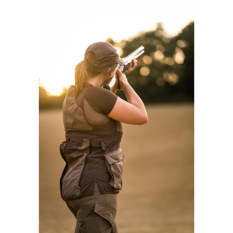 CASQUETTE FEMME CHASSE LÉGÈRE RESPIRANT MARRON 500