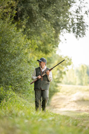 GILET CHASSE  REVERSIBLE  HOMME - STEPPE 300 FLUO/VERT