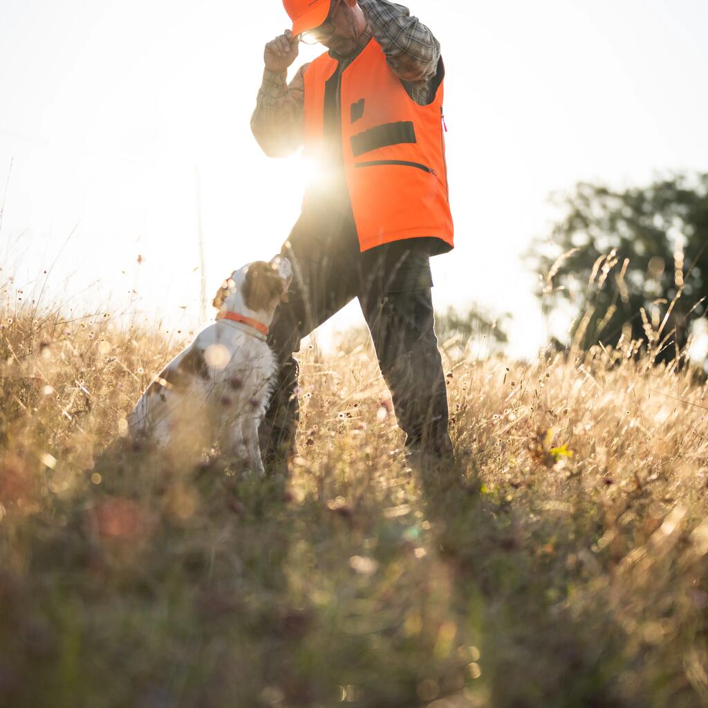 GILET CHASSE  REVERSIBLE  HOMME - STEPPE 300 FLUO/VERT