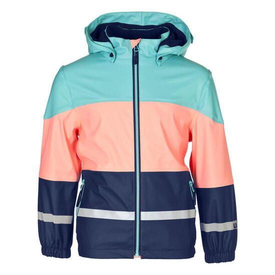 VESTE HIVER IMPERMEABLE DE RANDONNÉE - RUKKA MOGLI NEON SALMON - ENFANT 2-9 ANS