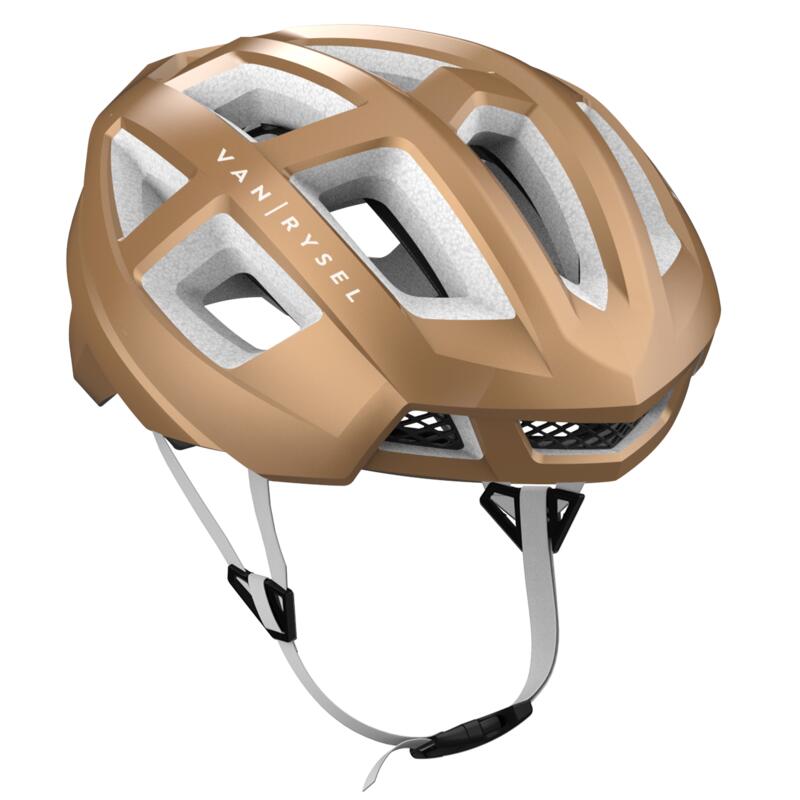 Cyklistická helma Racer na silniční cyklistiku béžová 