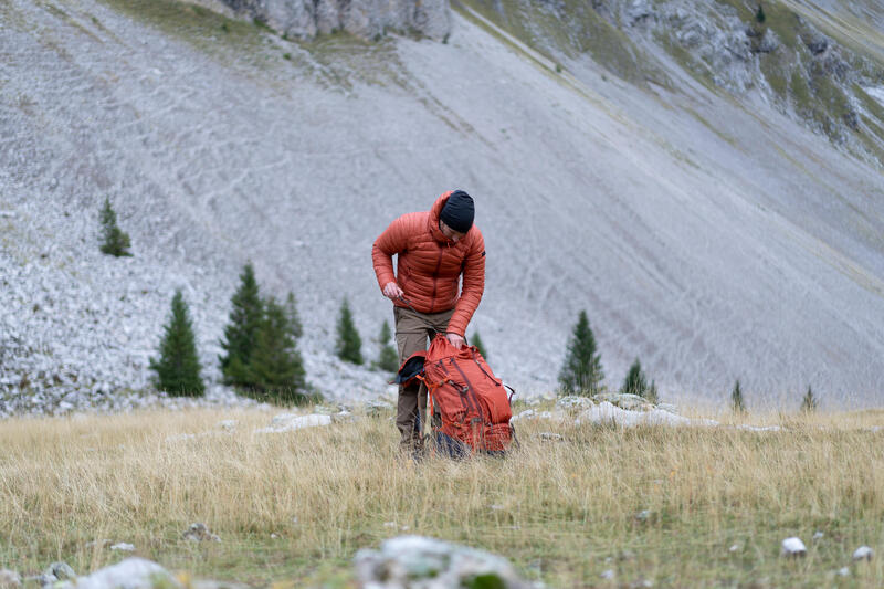 Doudoune à capuche de randonnée -5°C homme, MT100 marron