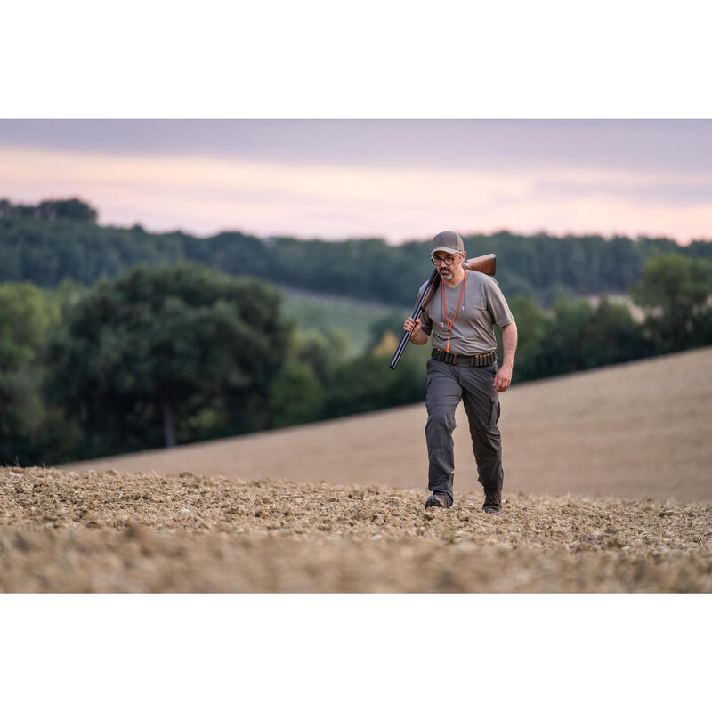 T-shirt Manches courtes respirant chasse homme 100 marron foncé