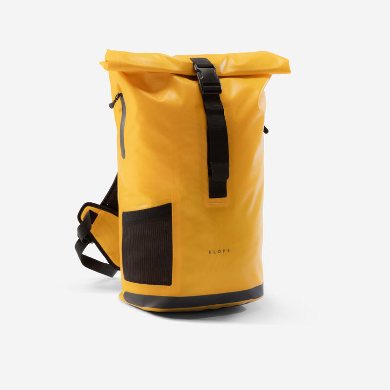 Mochila bicicleta 25L impermeable Elops Speed 520 amarillo oro