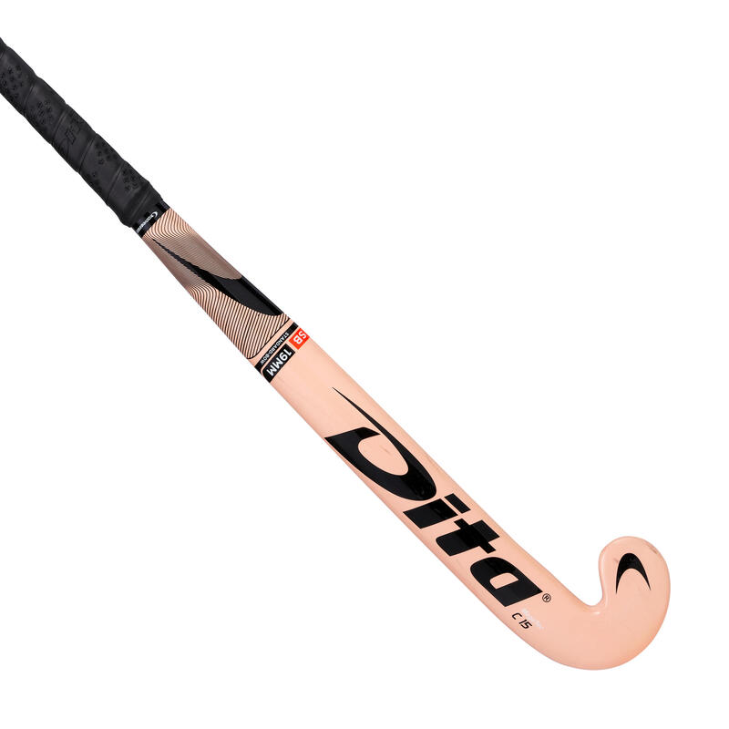 Stick de hockey indoor enfant débutant bois Megatec rose noir