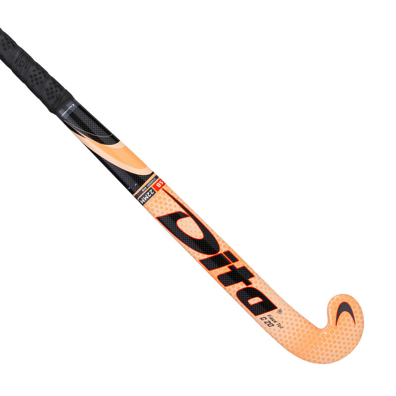 Stick de hockey en salle ado 20% carbone standard bow Fibertec C20 rose noir