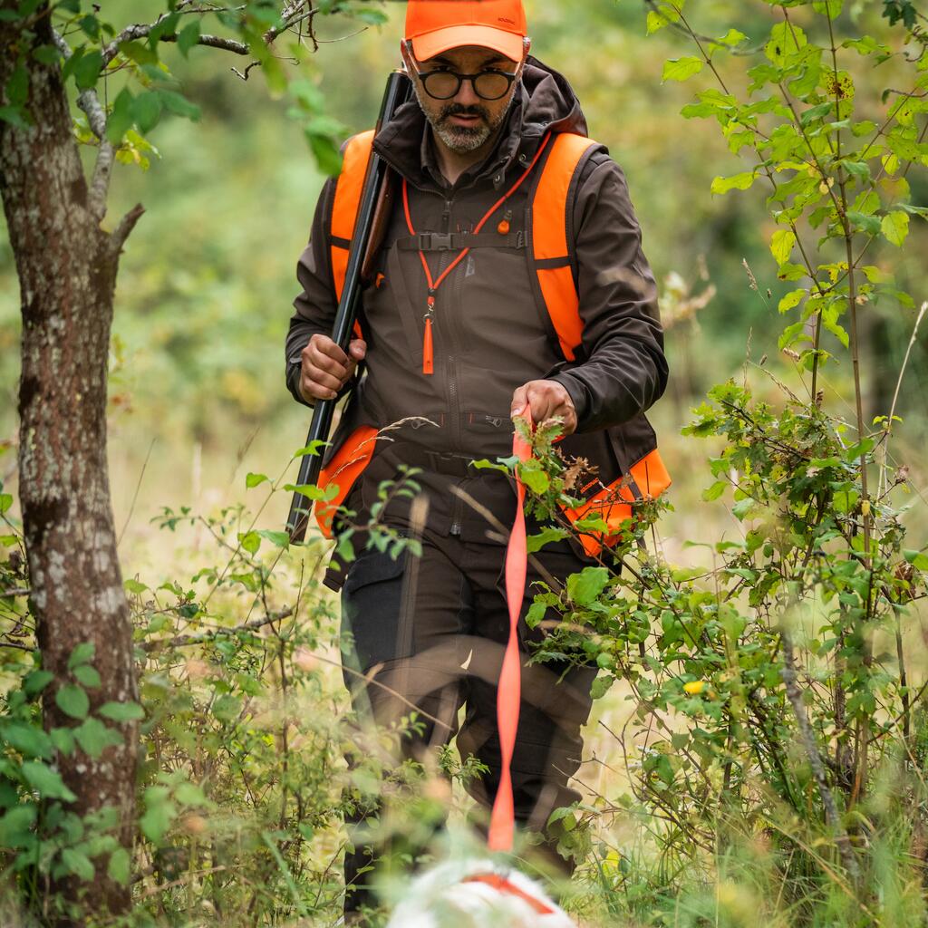 Vīriešu medību veste “920”, brūna, spilgti oranža