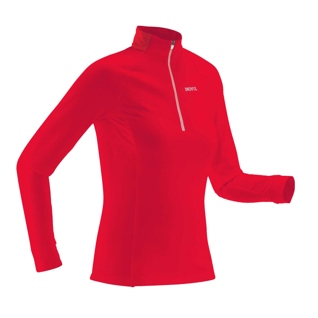 WOMEN'S LONG-SLEEVED WARM T-SHIRT - XC S TS 100 - RED