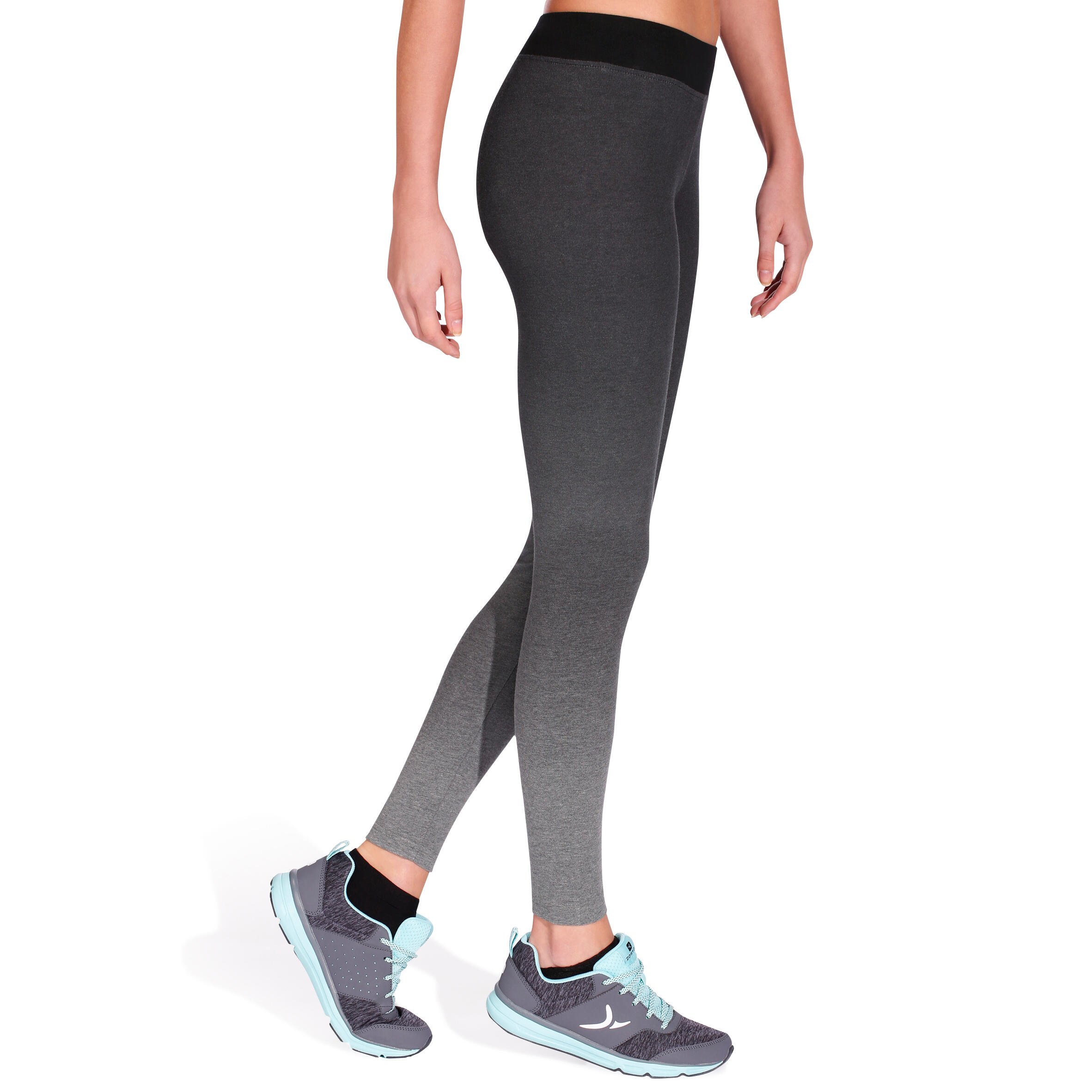 Fit+ Women's Slim-Fit Fitness Leggings - Colour-Fade Black 3/11
