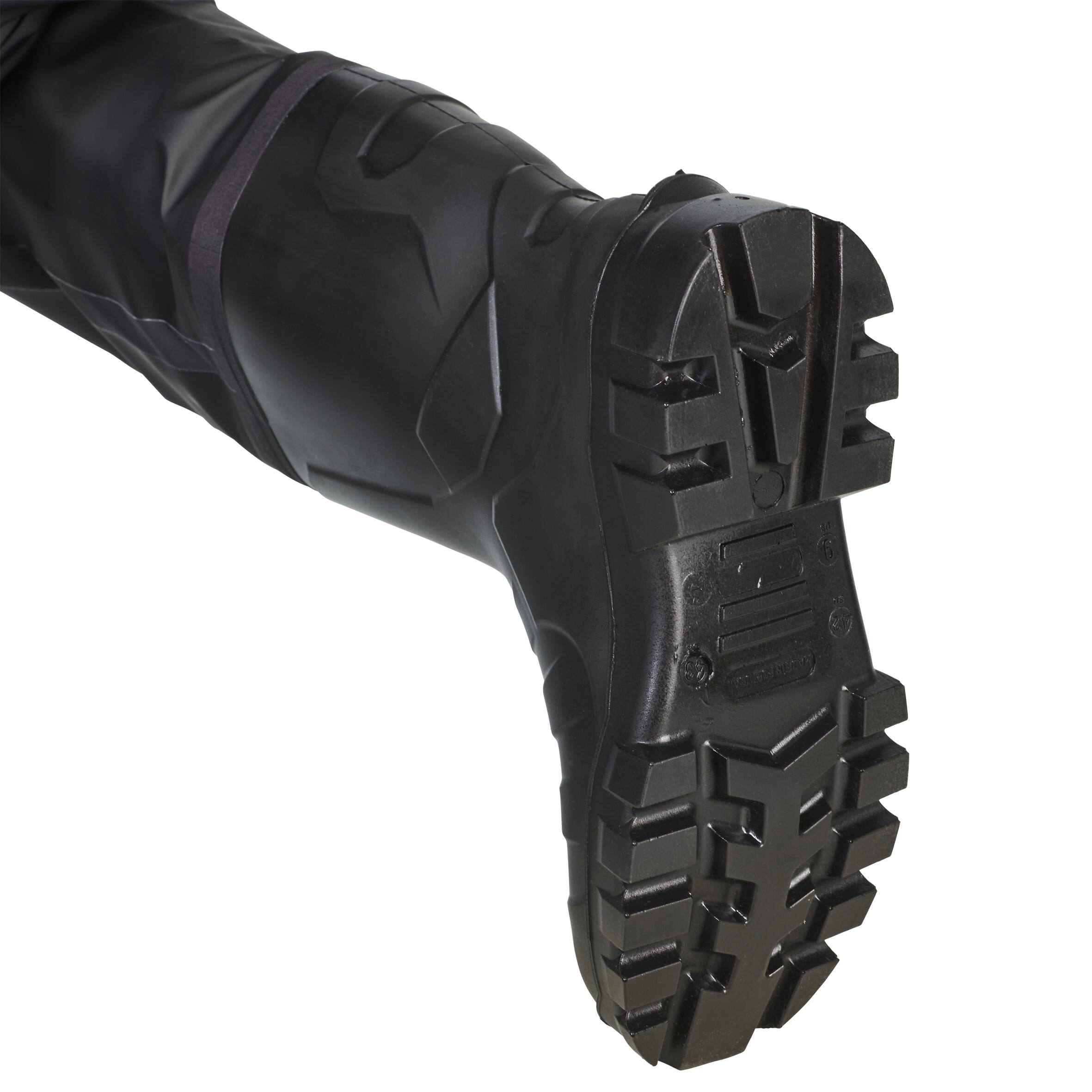 Breathable Fishing Waders 500 Light grey, Dark grey Caperlan