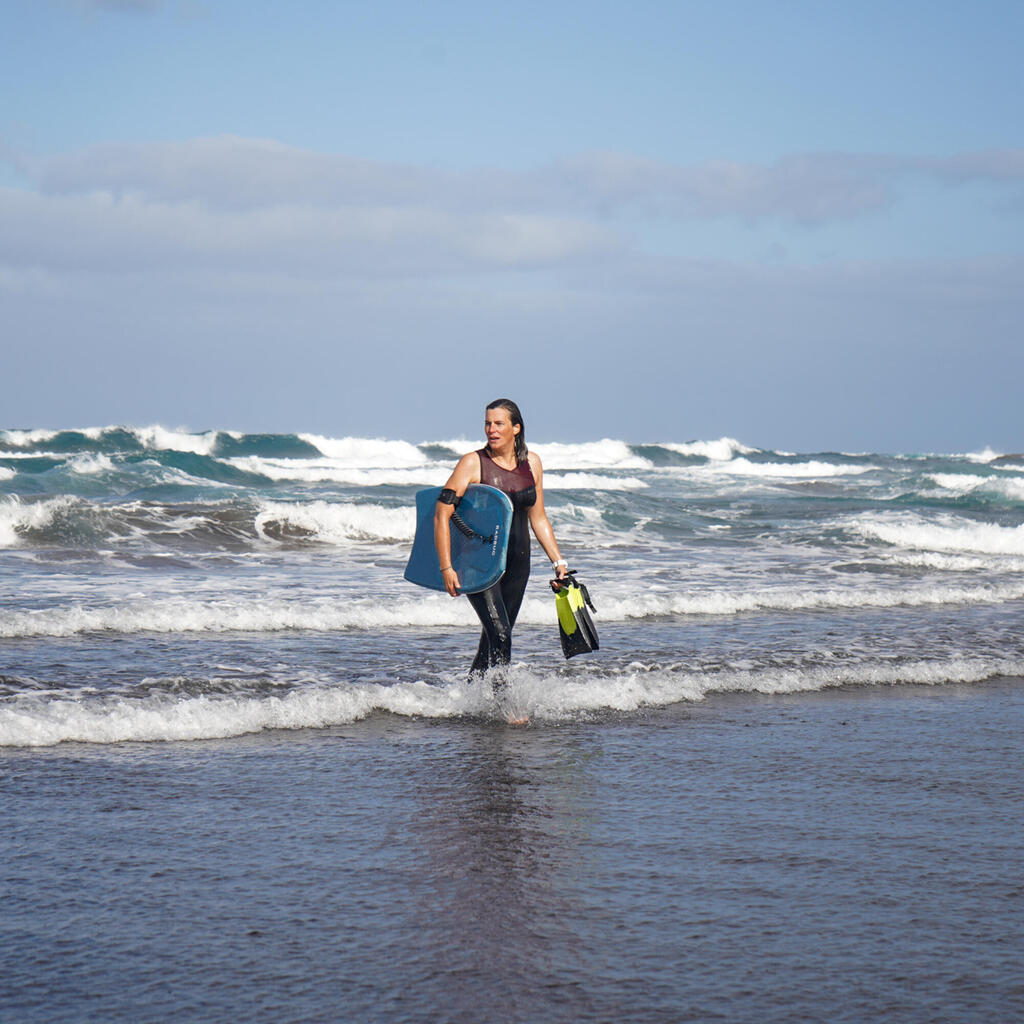 Bodyboard 500 pink white with leash