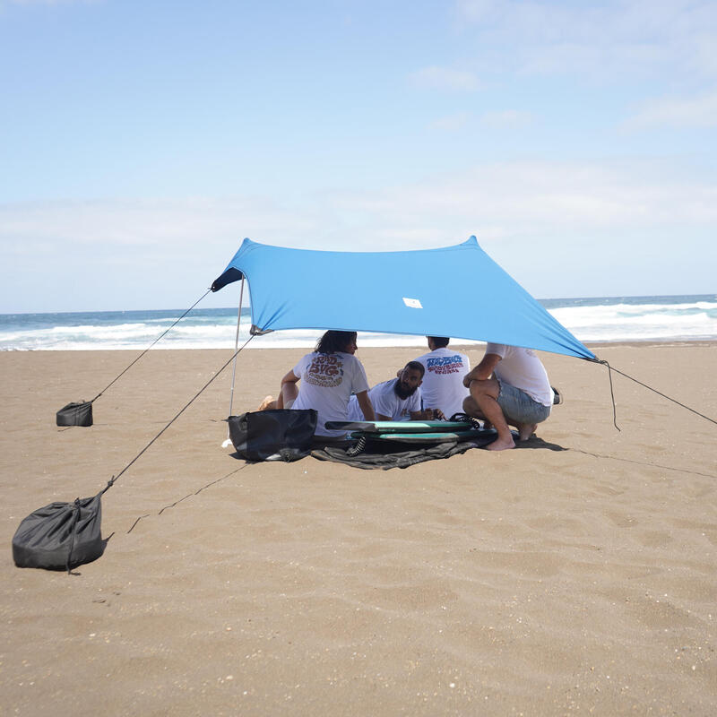 ABRIGO SOLAR DE PRAIA ANTI-UV AZUL