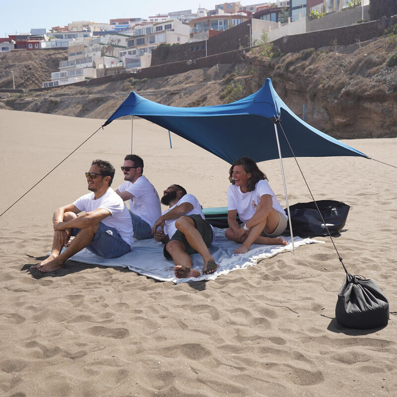 ABRIGO SOLAR DE PRAIA ANTI-UV AZUL