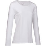 Domyos T-shirt 100 met lange mouwen pilates en lichte gym dames