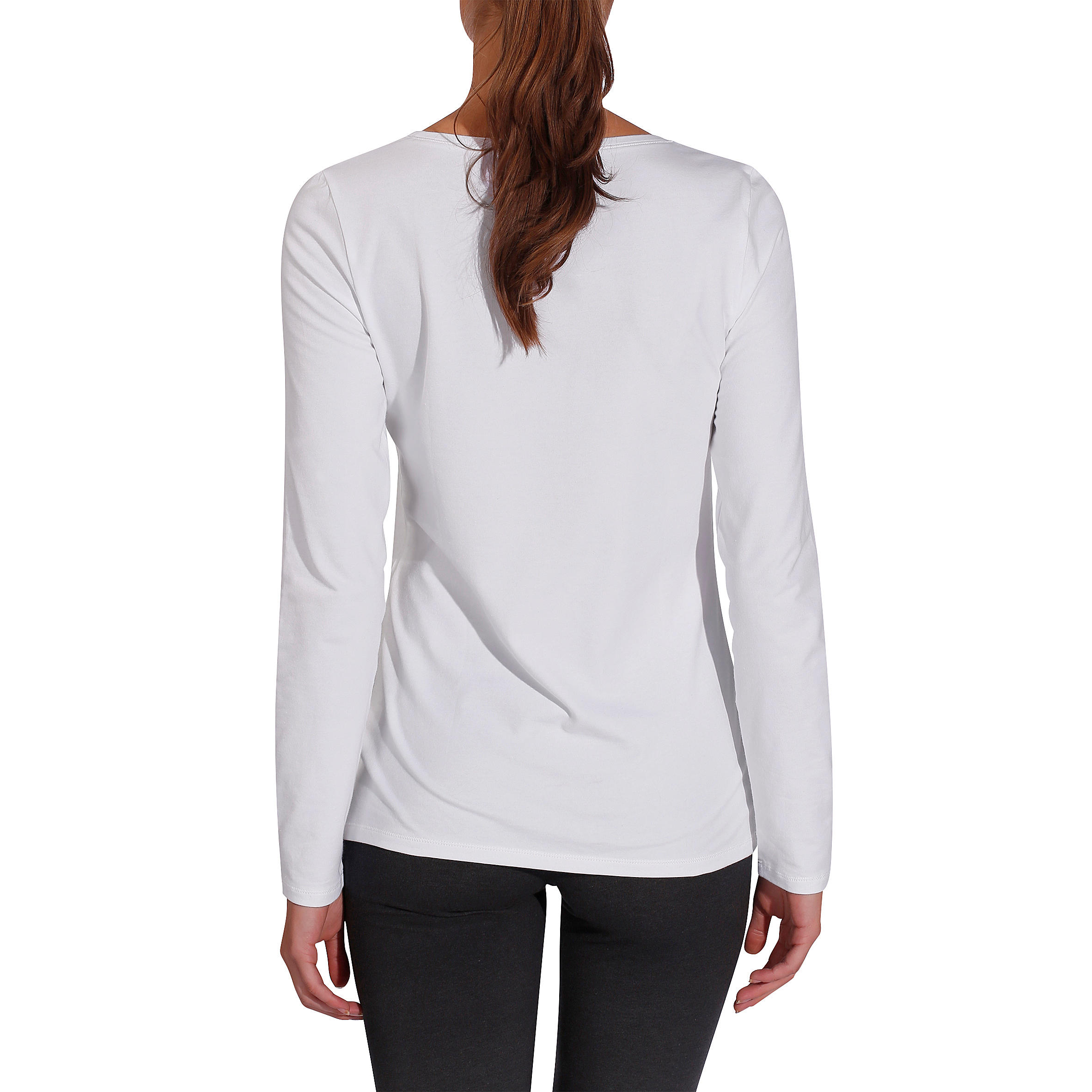 100 Women's Long-Sleeved Stretching T-Shirt - White 4/9