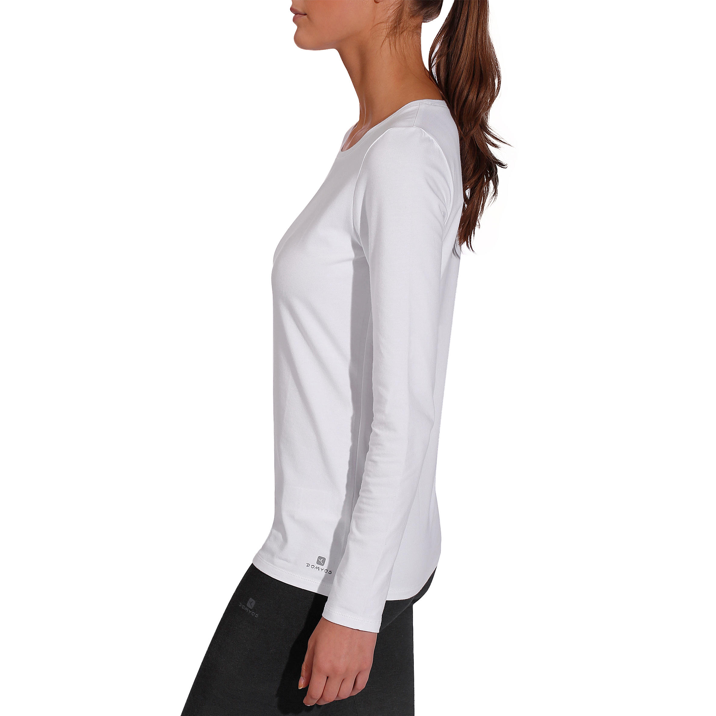 100 Women's Long-Sleeved Stretching T-Shirt - White 5/9