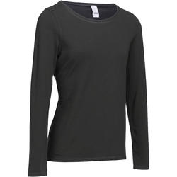 T-Shirt manches longues Gym & Pilates femme gris foncé