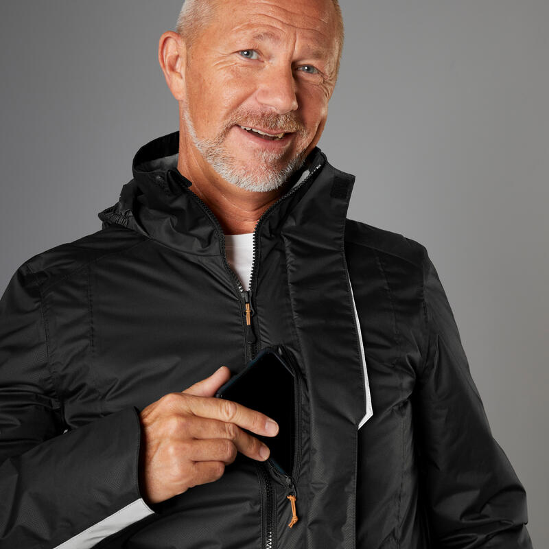 VESTE PLUIE CHAUDE VÉLO 540 HOMME NOIRE