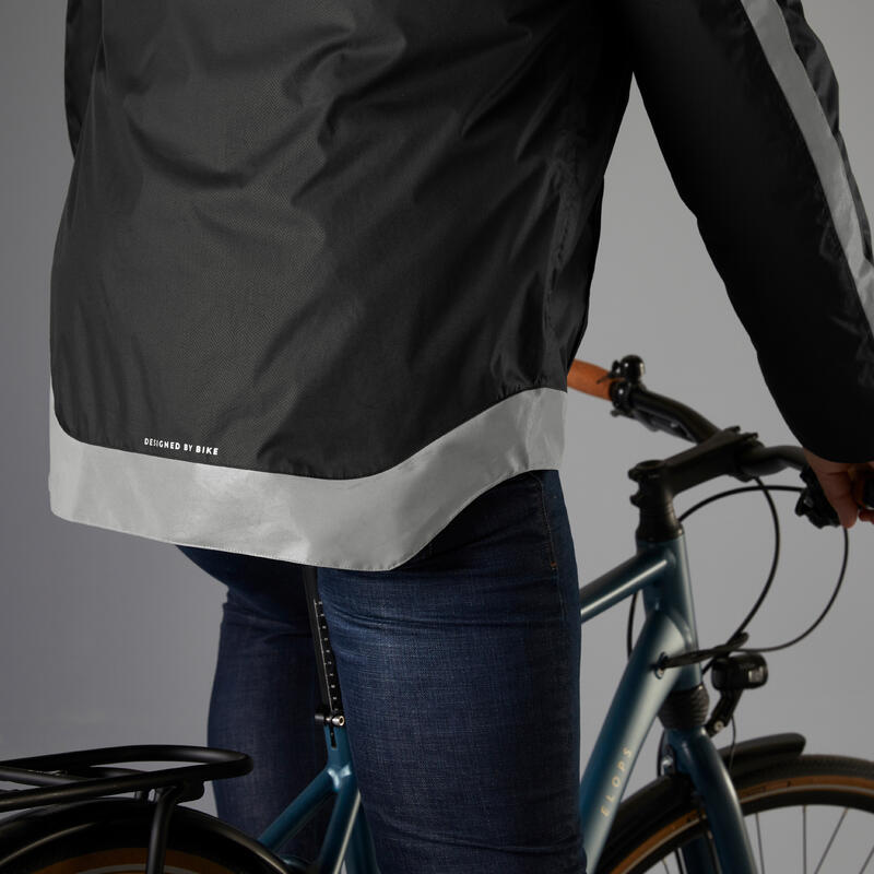 Jachetă călduroasă ciclism ploaie 540 Negru Bărbați 