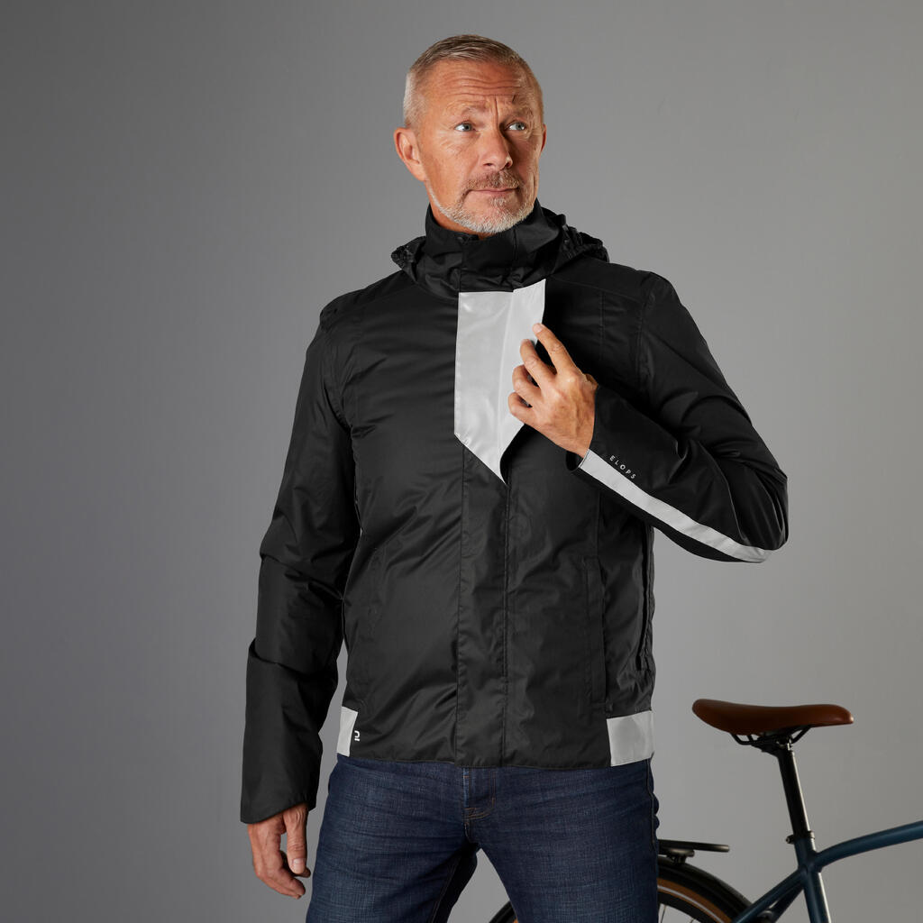 Fahrrad Regenjacke City 540 warm Herren blau