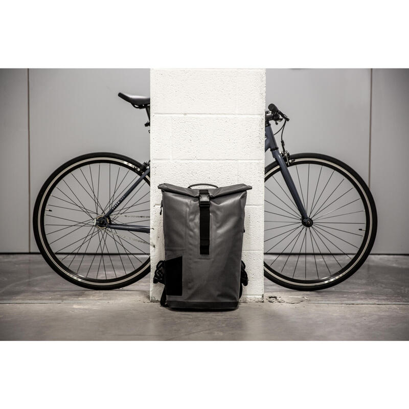 Mochila bicicleta 25L impermeable Elops Speed 520 gris