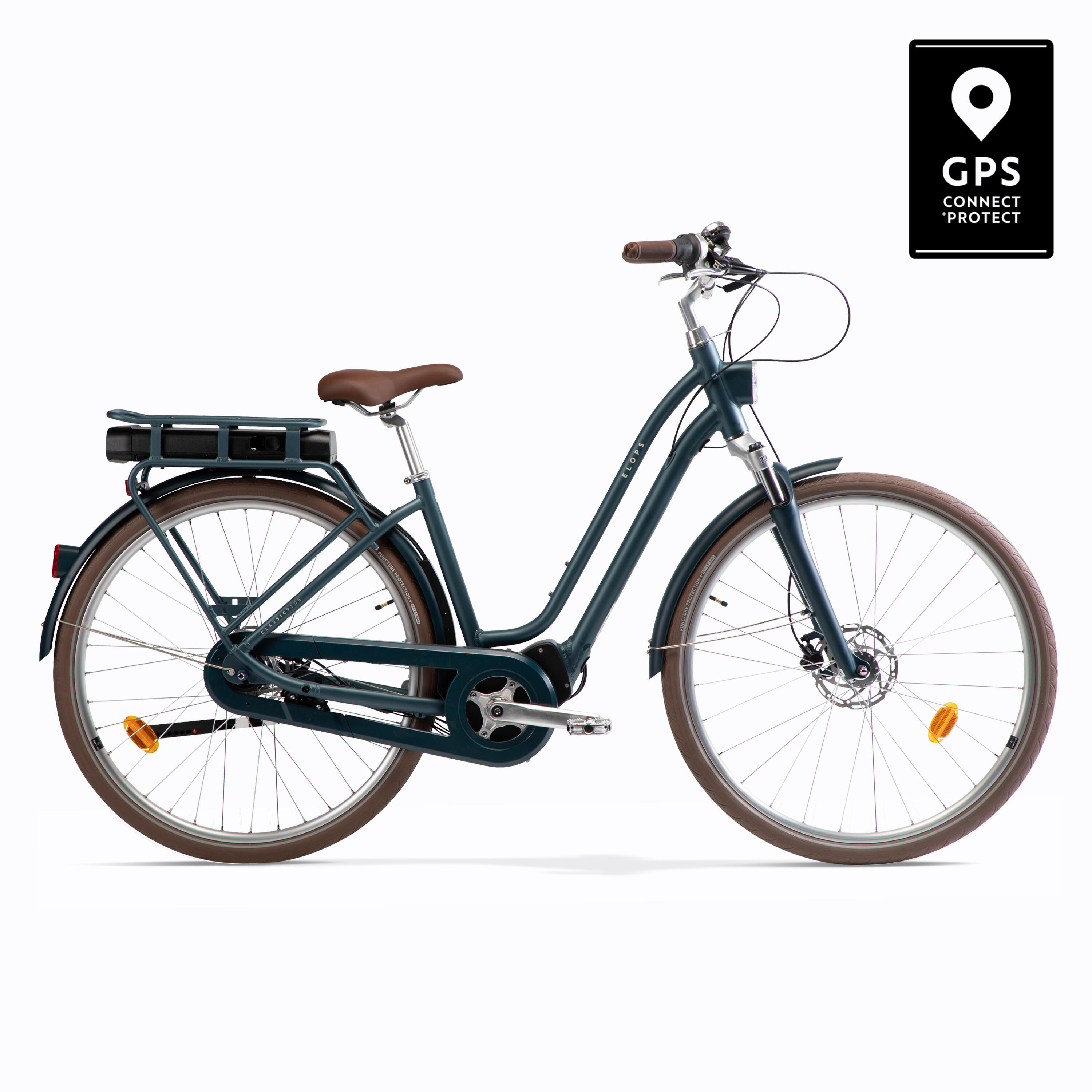Bici città elettrica a pedalata assistita ELOPS 920E Connect telaio basso 15/56