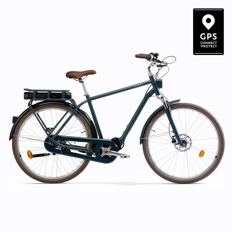 Bicicletă de oraș electrică ELOPS 920 E cadru înalt Albastru