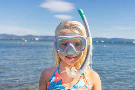 Kids diving mask - 100 comfort mauve